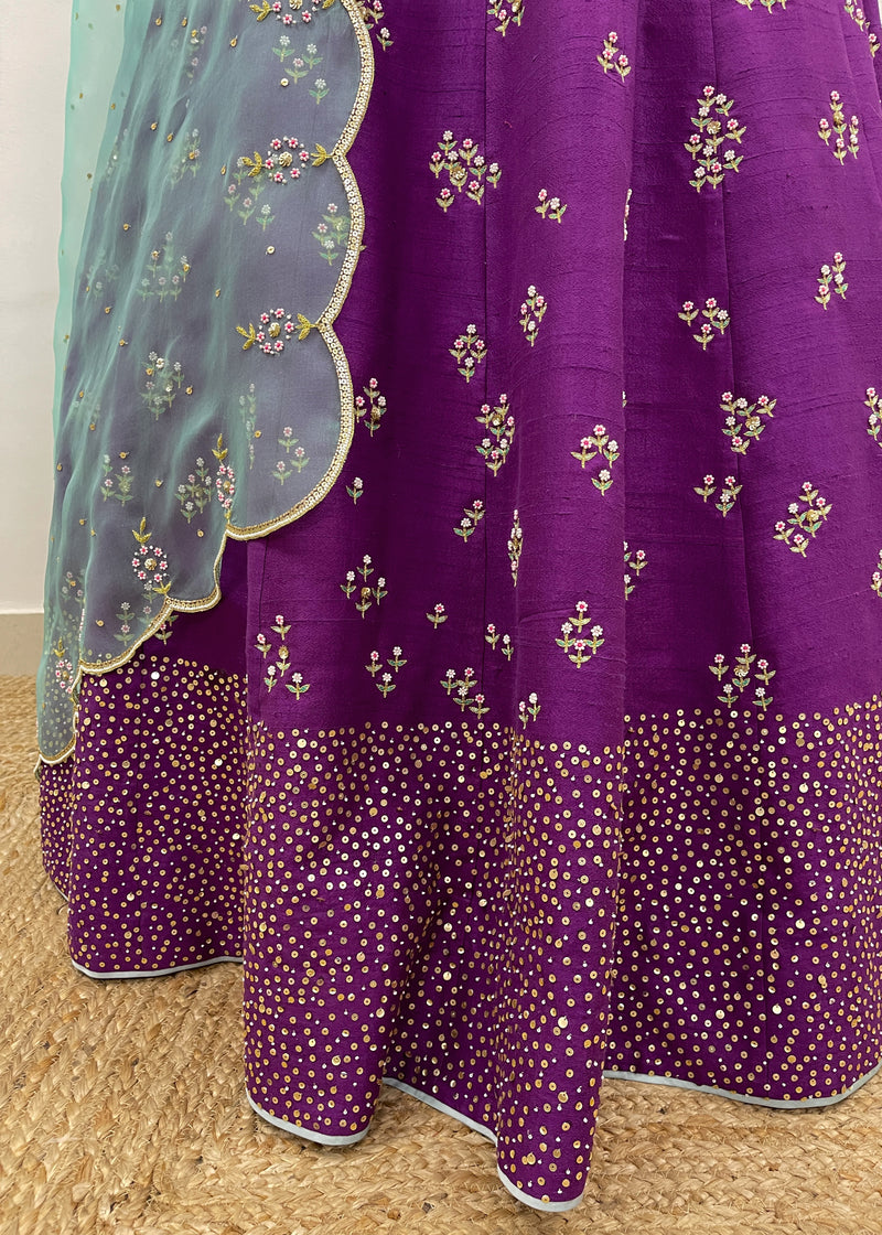 Gulaab Bageecha Lehenga Set - Jaamun