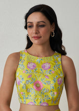 Sia Sleeveless Blouse - Lime Yellow