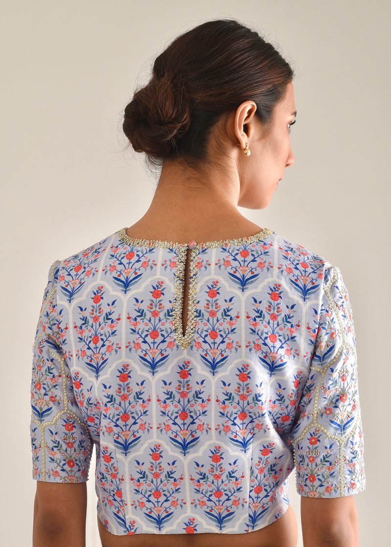 Mughal Blouse - Powder Blue